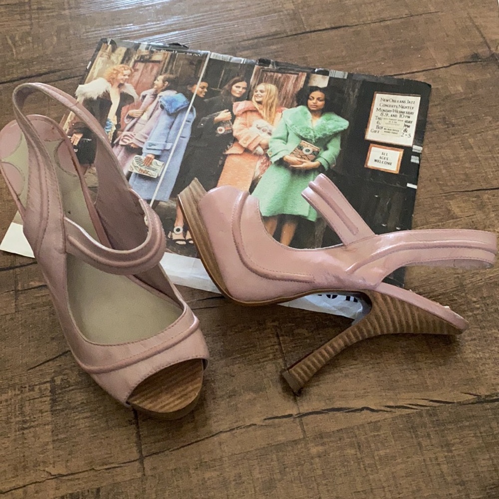 Leon Max Dusty Rose Peeptoe Slingbacks